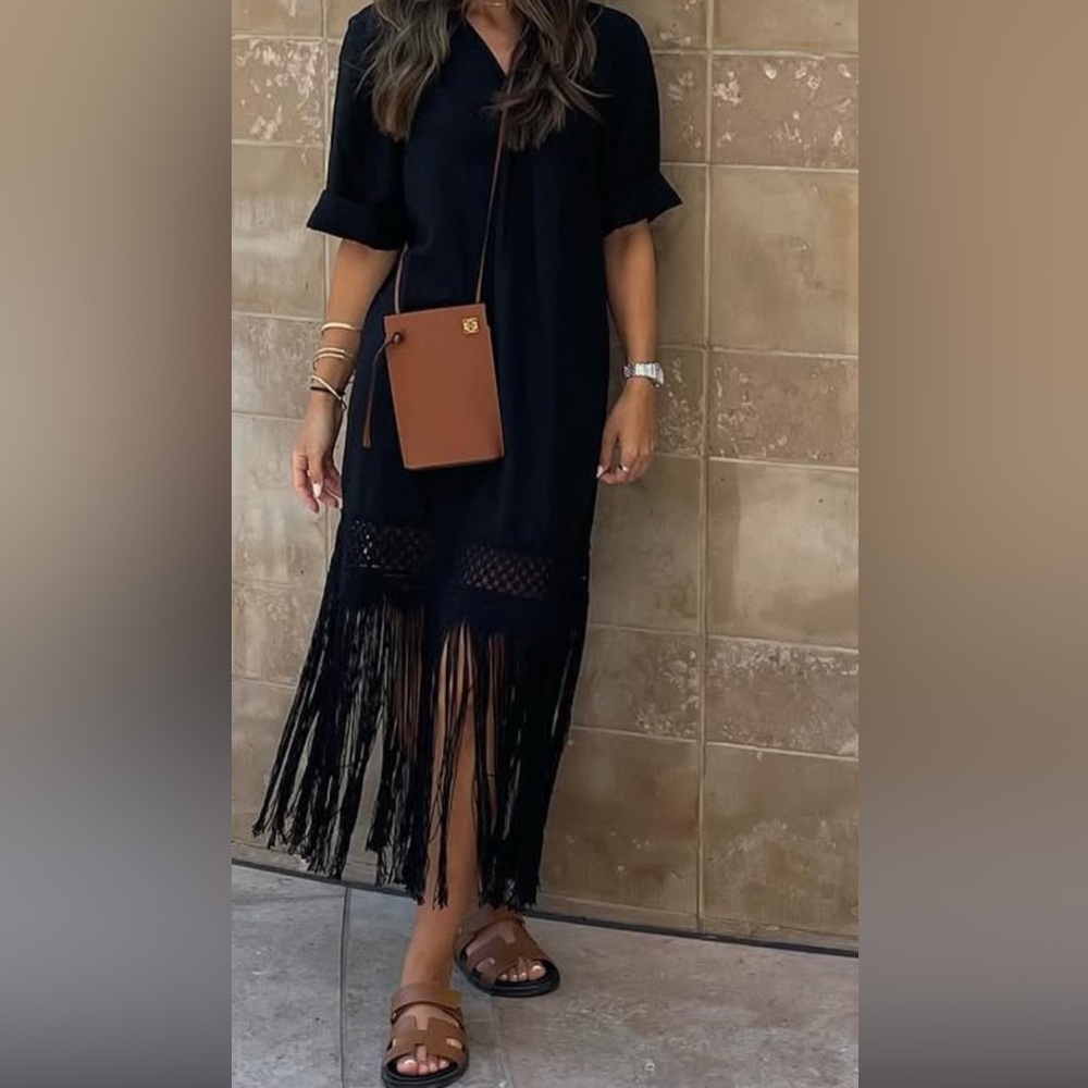 Black hm Fringe dress